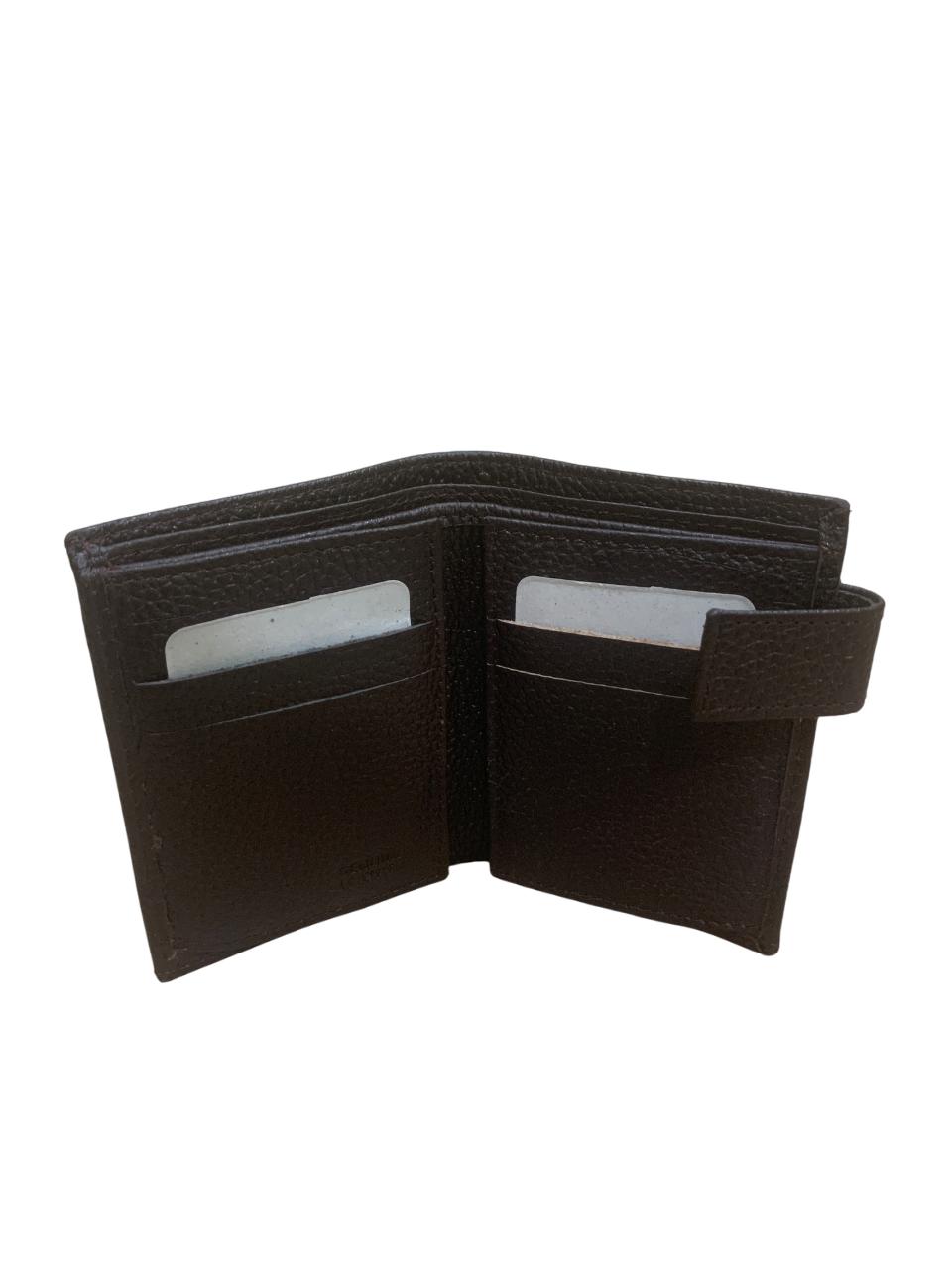 Premium Leather Wallet for Men – Classic Brown with Secure Strap